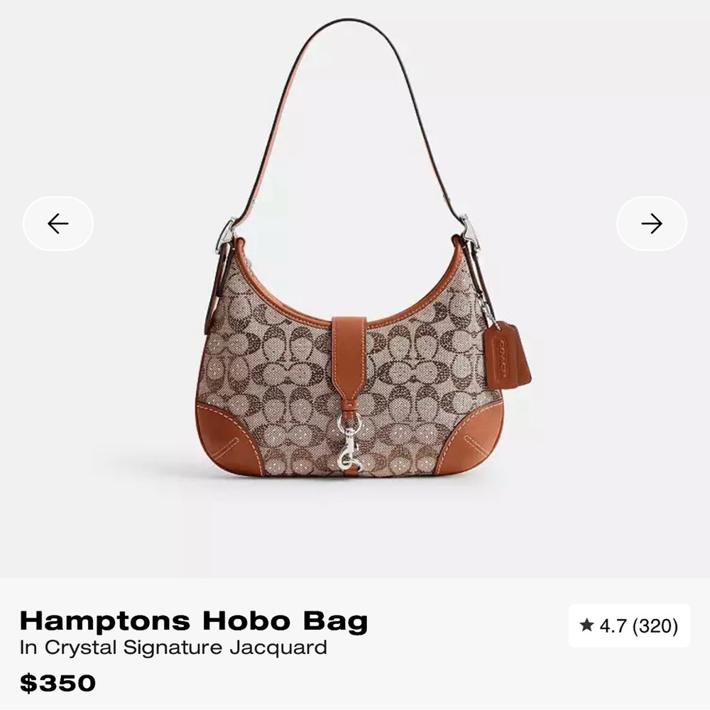 Coach Hamptons Hobo Bag - Brown and Tan